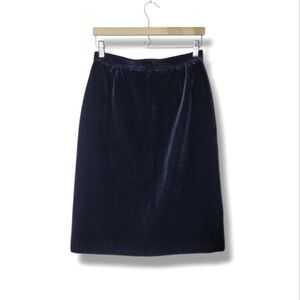 Phil Carry Vintage 90s Black Velvet Skirt 100% Cotton Size Small - 28